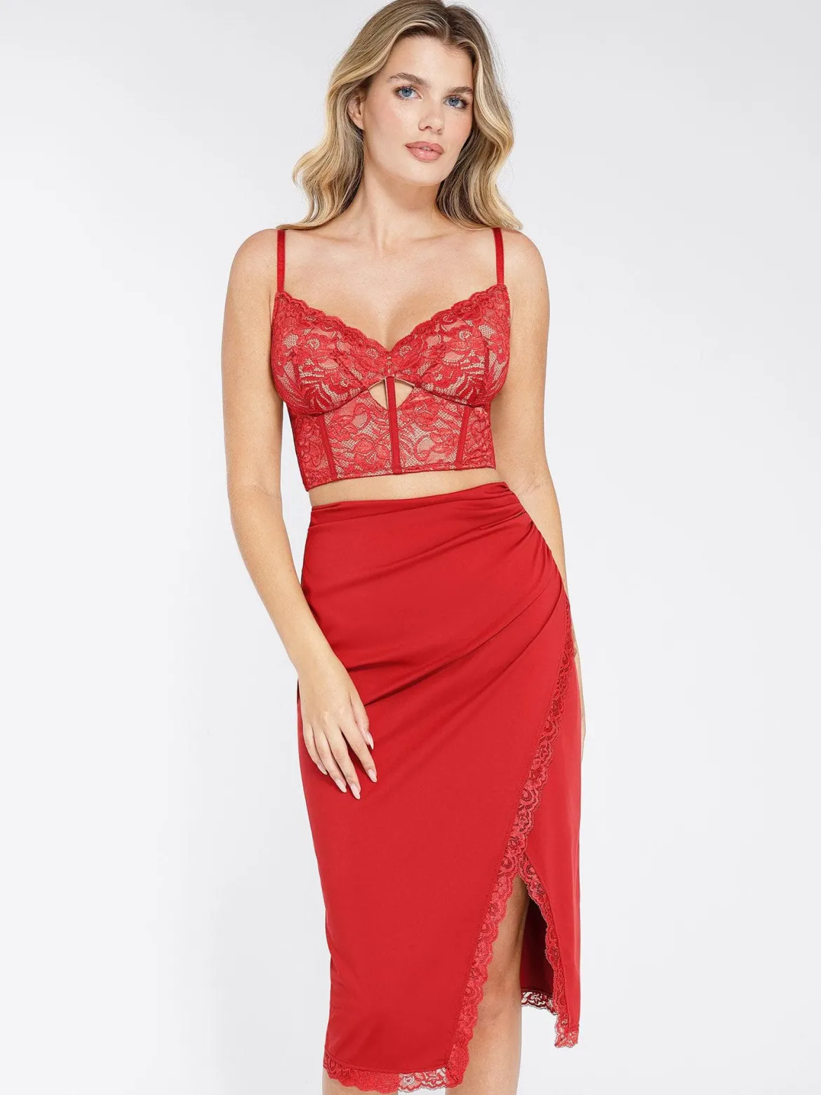 Shapewear Lace Corset Bra or Slimming Midi Wrap Skirt