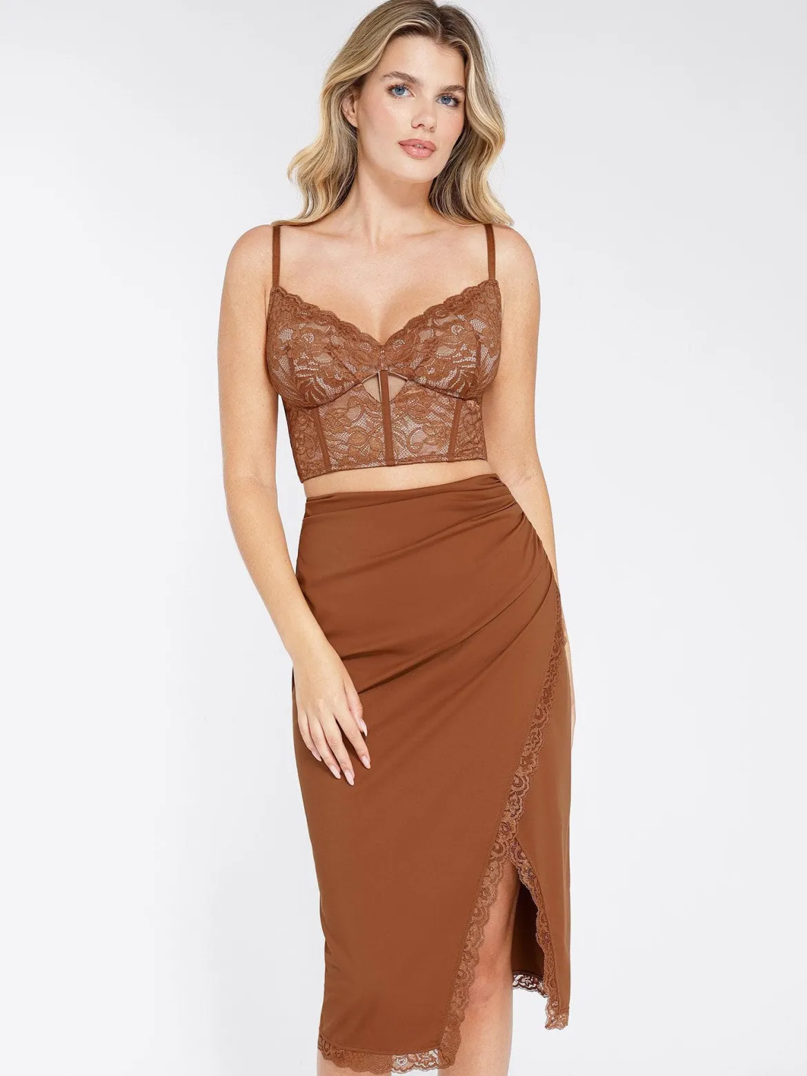 Shapewear Lace Corset Bra or Slimming Midi Wrap Skirt