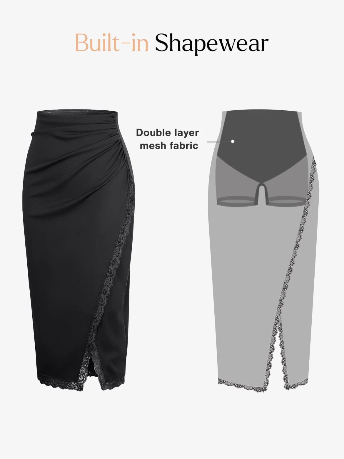 Shapewear Lace Corset Bra or Slimming Midi Wrap Skirt