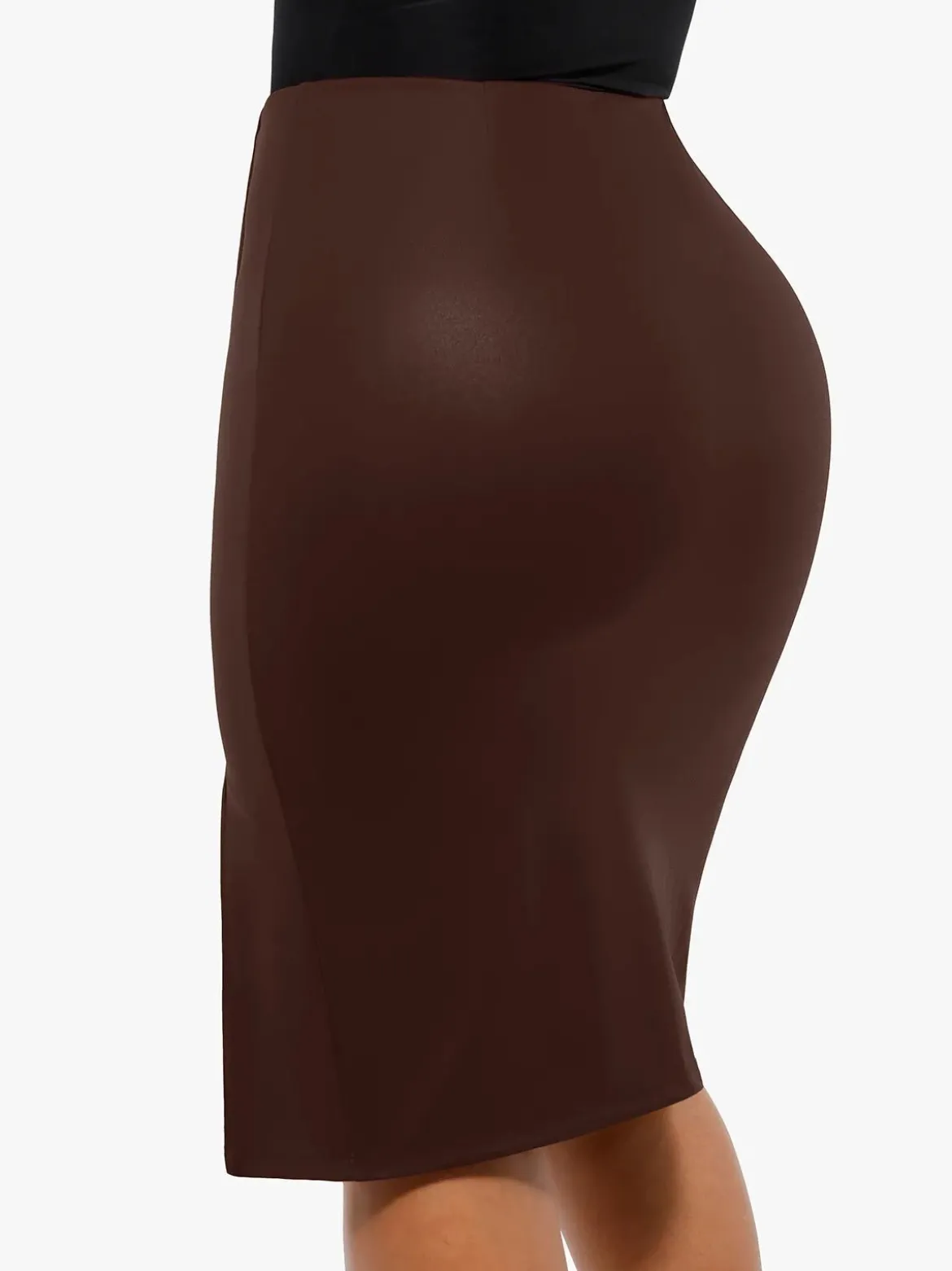 Shapewear Lace Deep-V Neck Bodysuits or Faux Leather Skirts