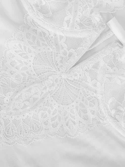 Shapewear Lace Deep-V Neck Bodysuits or Faux Leather Skirts