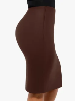 Shapewear Lace Deep-V Neck Bodysuits or Faux Leather Skirts