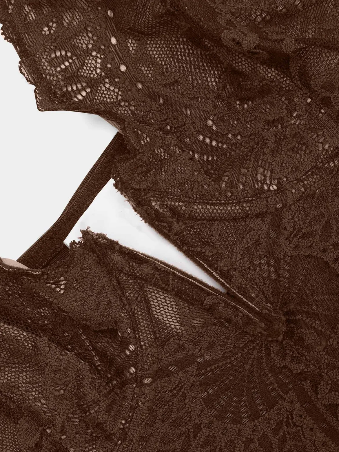 Shapewear Lace Deep-V Neck Bodysuits or Faux Leather Skirts