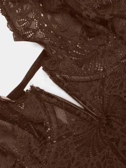 Shapewear Lace Deep V-Neck Sculpting Mid-Thigh Bodysuit