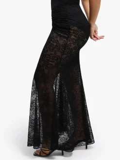 Shapewear Lace Fishtail Coverup Maxi Skirt