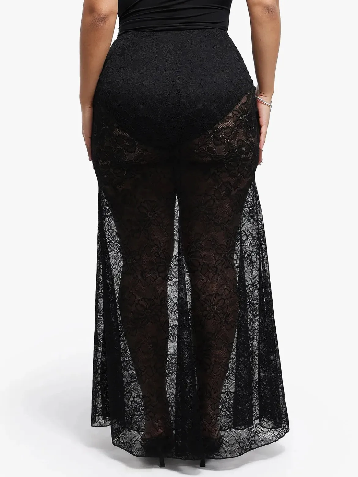 Shapewear Lace Fishtail Coverup Maxi Skirt