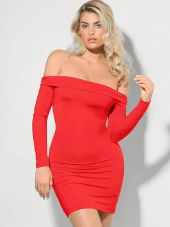 Shapewear Long Sleeve Off-the-Shoulder Bodycon Mini Dress