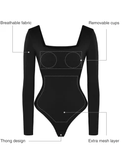 Shapewear Long Sleeve Sculpting Bodysuit Leather Midi Skirt Set