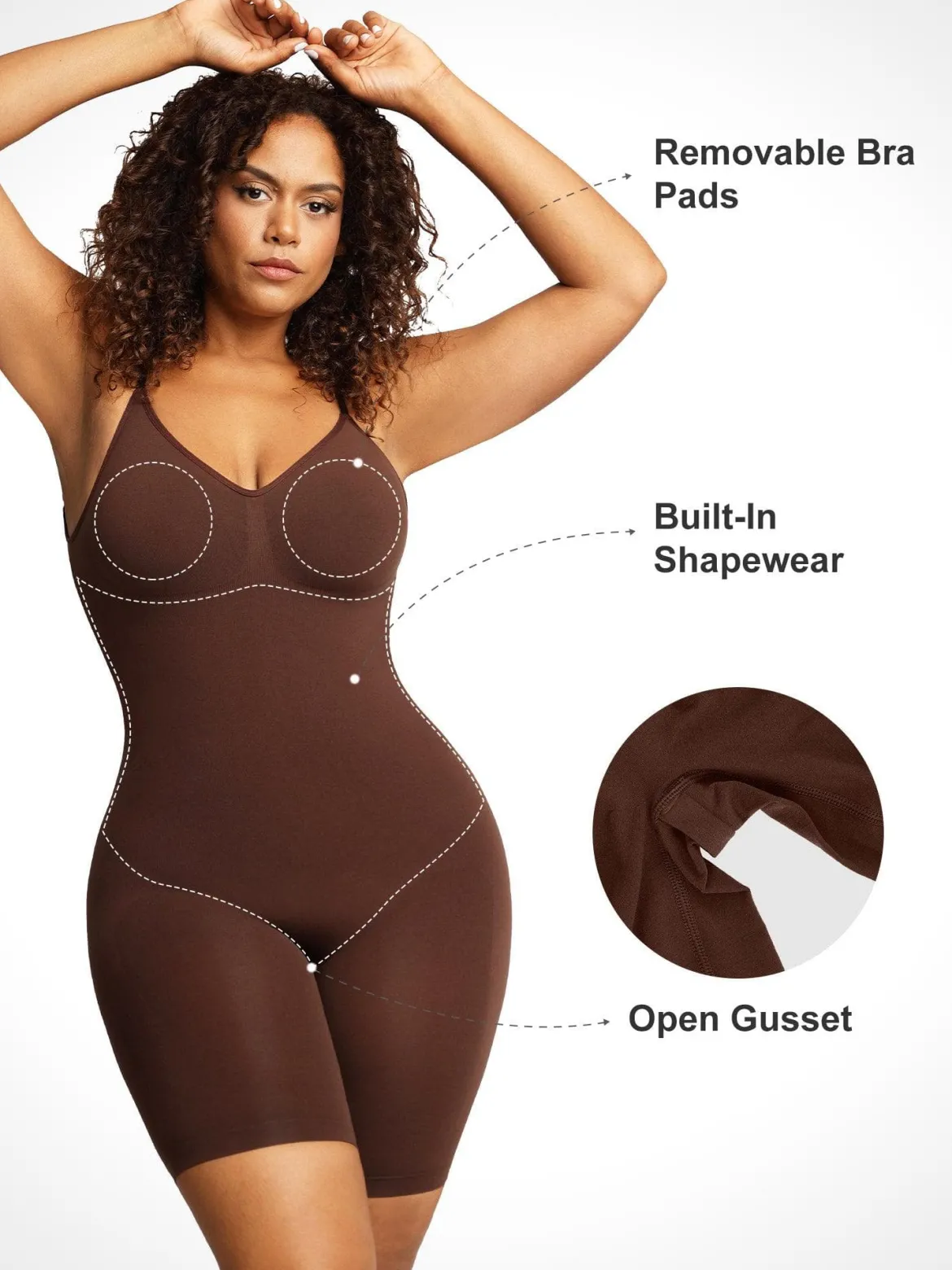 Shapewear Low Back Tummy Control Mid-Thigh Bodysuit