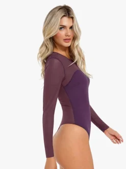 Shapewear Mesh Long Sleeve V-Back Slimming Maxi Dress