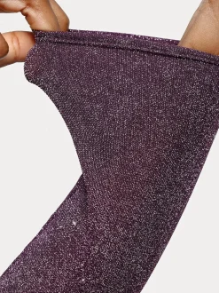Shapewear Metallic Knit Long Sleeve Slimming Bodysuit