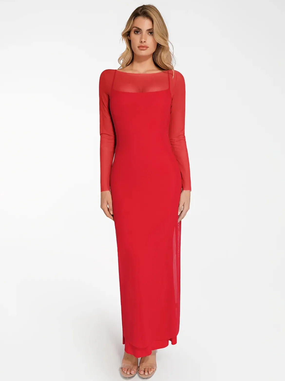 Shapewear Modal Dress Sheer Mesh Cover-Up Set