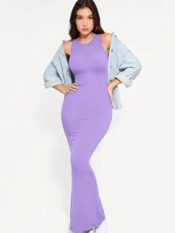 Shapewear Modal Sleeveless Crew Neck Slimming Maxi Dress