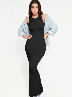 Shapewear Modal Sleeveless Crew Neck Slimming Maxi Dress