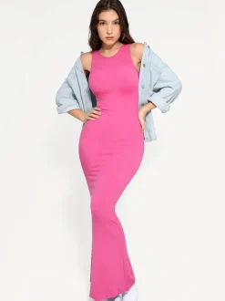 Shapewear Modal Sleeveless Crew Neck Slimming Maxi Dress