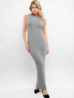 Shapewear Modal Sleeveless Mock Neck Slimming Maxi Dress