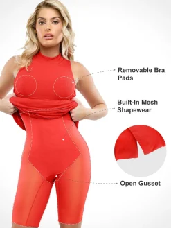 Shapewear Modal Sleeveless Mock Neck Slimming Maxi Dress