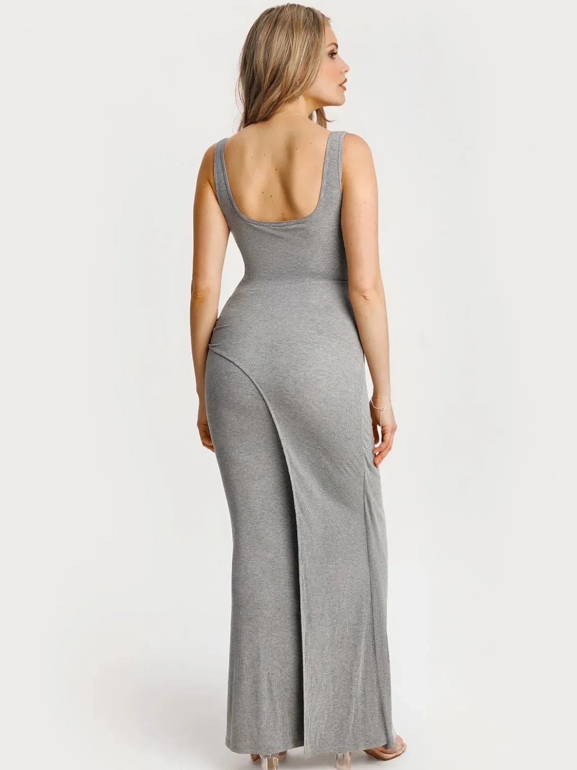 Shapewear Modal Twist Wrap Tummy Control Maxi Dress