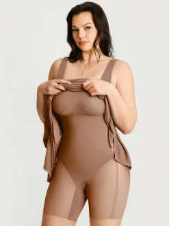 Shapewear Modal Twist Wrap Tummy Control Maxi Dress