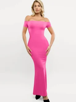 Shapewear Off-Shoulder Tummy Control Smoothing Maxi Dress