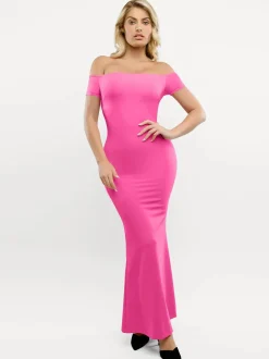 Shapewear Off-Shoulder Tummy Control Smoothing Maxi Dress
