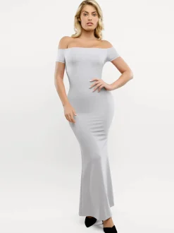 Shapewear Off-Shoulder Tummy Control Smoothing Maxi Dress