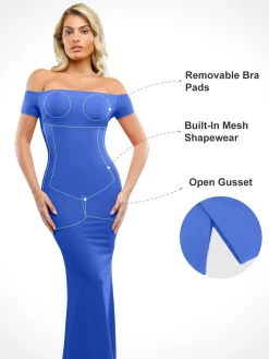 Shapewear Off-Shoulder Tummy Control Smoothing Maxi Dress