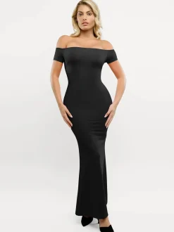 Shapewear Off-Shoulder Tummy Control Smoothing Maxi Dress