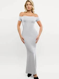 Shapewear Off-Shoulder Tummy Control Smoothing Maxi Dress
