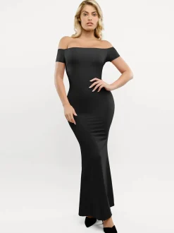 Shapewear Off-Shoulder Tummy Control Smoothing Maxi Dress
