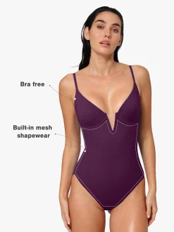 Shapewear Plunging V Slimming One-Piece Swimsuit