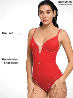 Shapewear Plunging V Slimming One-Piece Swimsuit