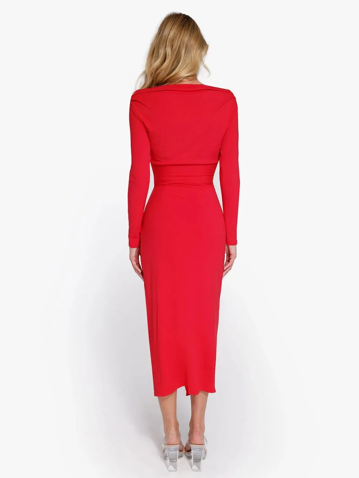 Shapewear Rib Modal Off-the-Shoulder Top Sculpting Skirt Set