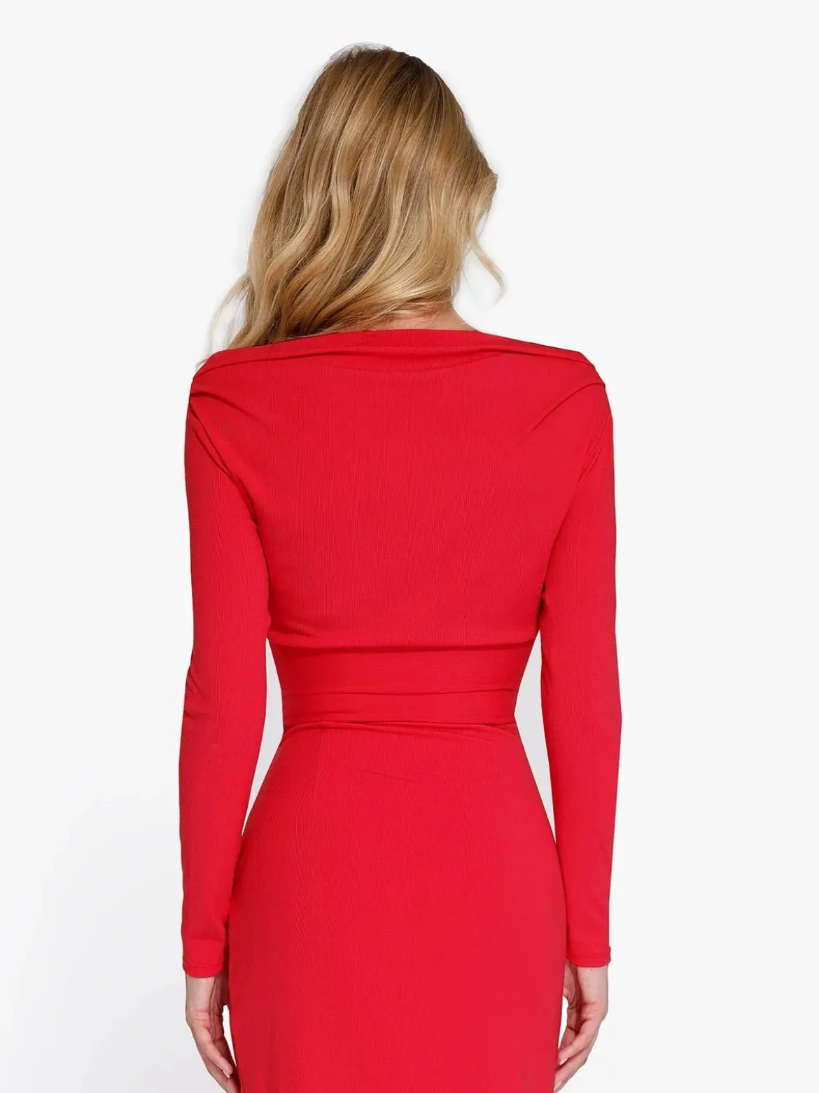 Shapewear Rib Modal Off-the-Shoulder Top Sculpting Skirt Set