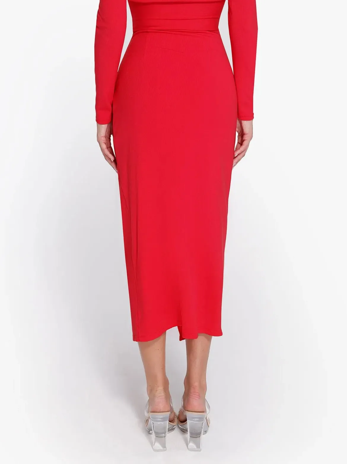 Shapewear Rib Modal Off-the-Shoulder Top Sculpting Skirt Set