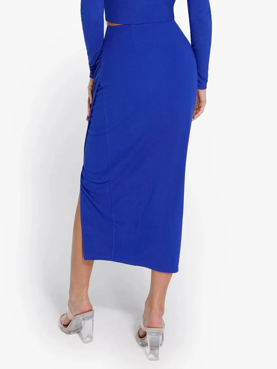 Shapewear Rib Modal Off-the-Shoulder Top Sculpting Skirt Set