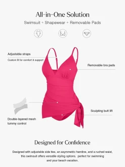 Shapewear Ruched Convertible One-Piece Swimsuit