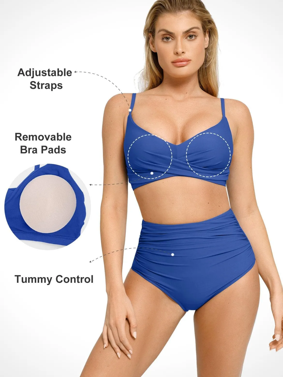 Shapewear Ruched High-Waist Sculpting Bikini Bottom