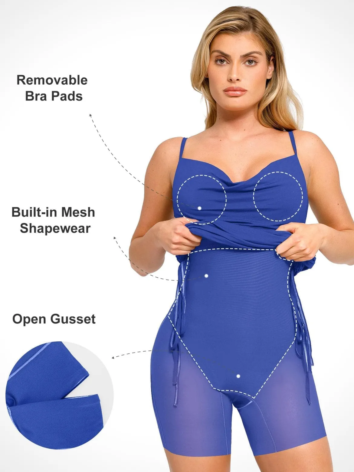 Shapewear Ruched Modal Bodycon Mini Slip Dress