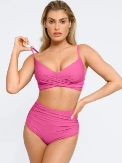 Shapewear Ruched Sculpting Bikini Top and Bottom Set