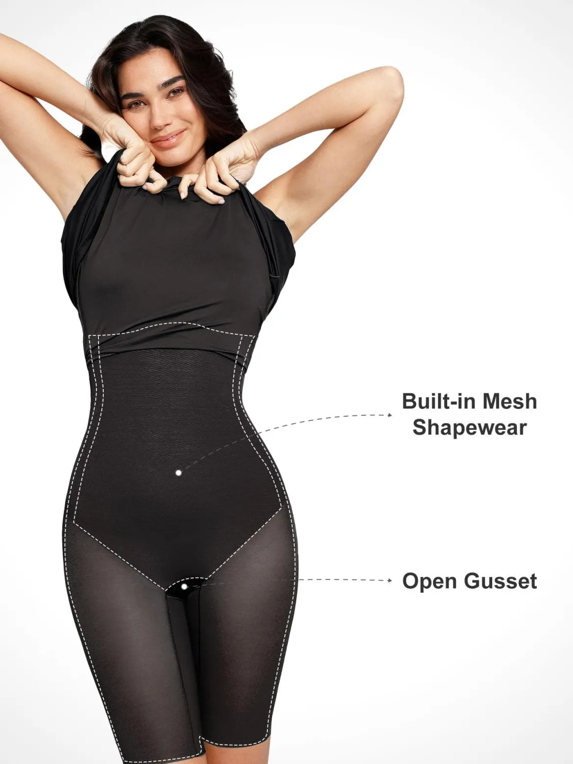 Shapewear Sculpting Backless Halter A-Line Midi Dress
