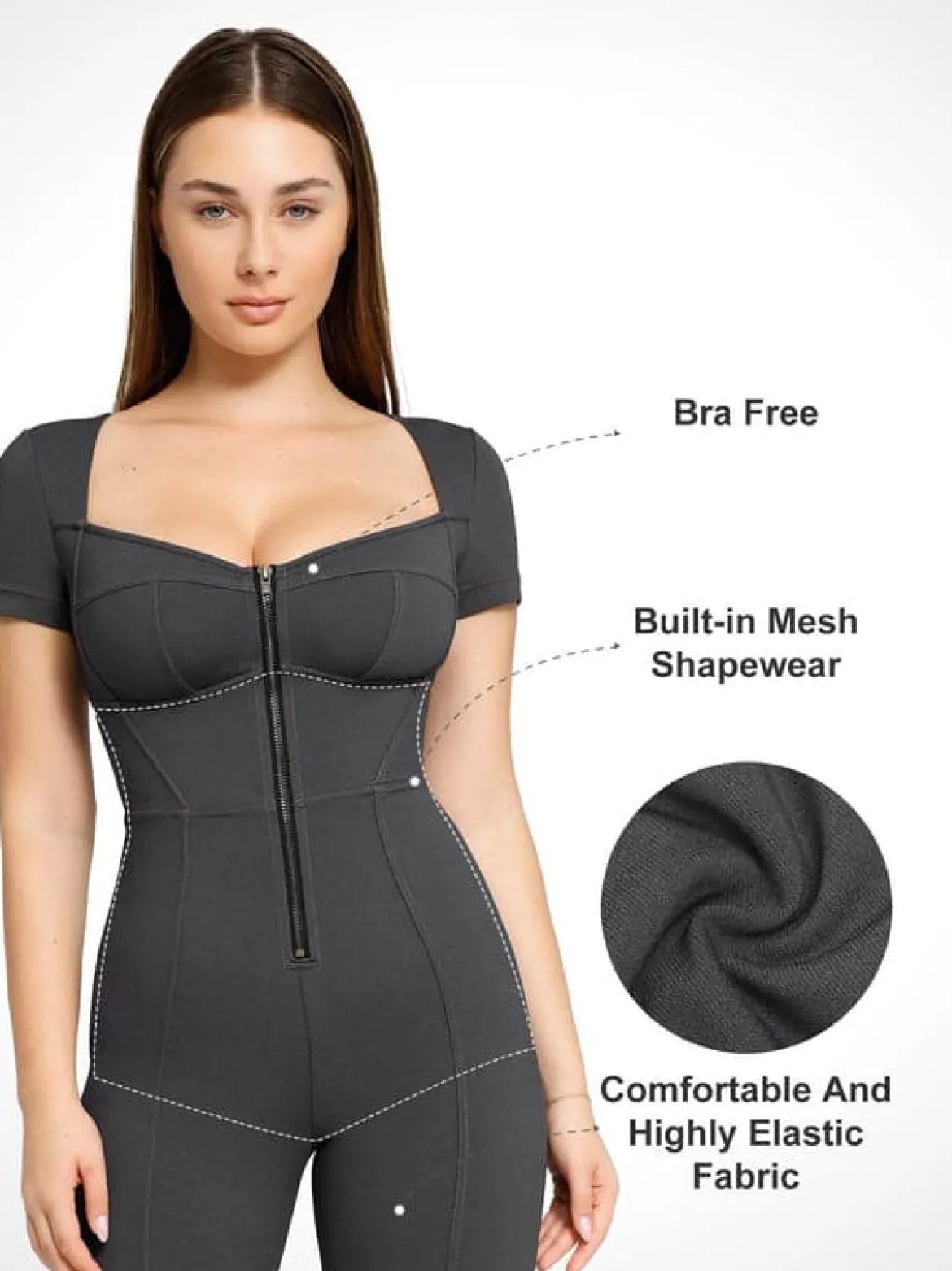 Shapewear Sculpting Denim Tank Flare Leg Jumpsuit