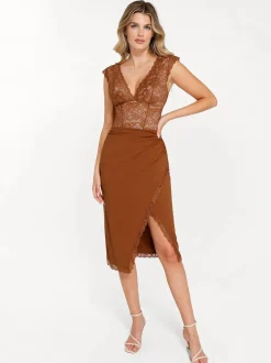 Shapewear Sculpting Lace Bodysuit or Midi Skirt or Shrug