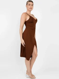 Shapewear Sculpting Wrap Midi Slip Dress