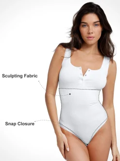Shapewear Seamless Modal Henley Tank Bodysuit