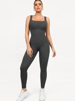 Shapewear Seamless Square Neck Tank Workout Jumpsuit