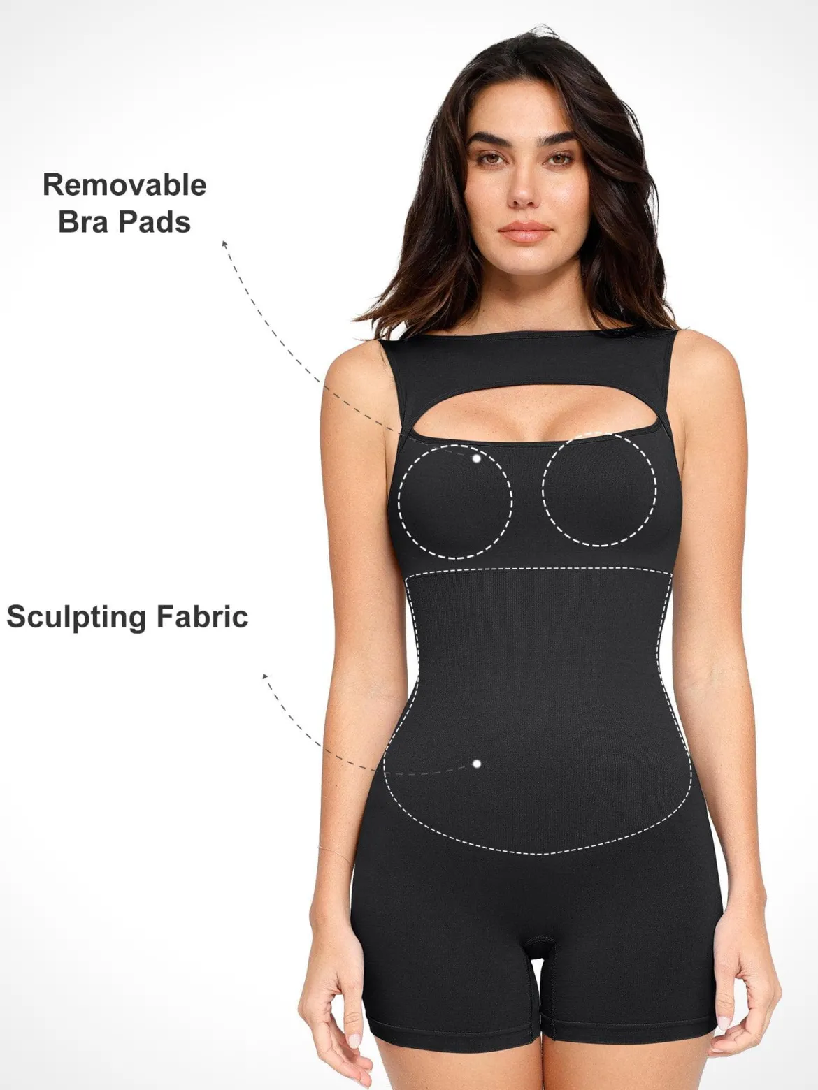 Shapewear Seamless Tummy Control Cut-Out Romper