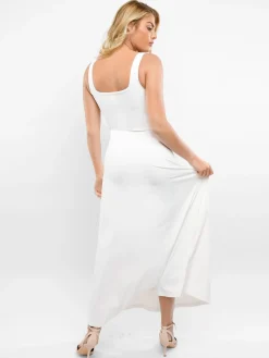 Shapewear Sleeveless Square Neck Houglass A-Line Maxi Dress