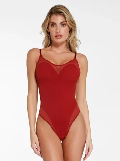 Shapewear Slimming Illusion Mesh Camisole Bodysuit