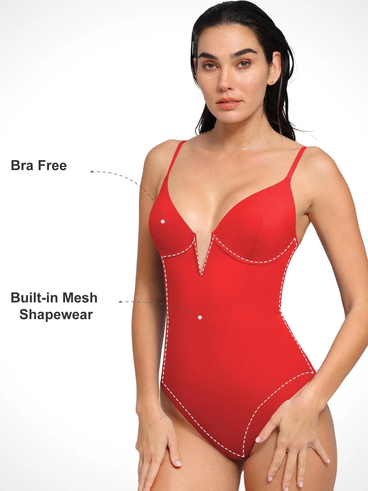 Shapewear Slimming One-Piece Swimsuit Mesh Coverup Set